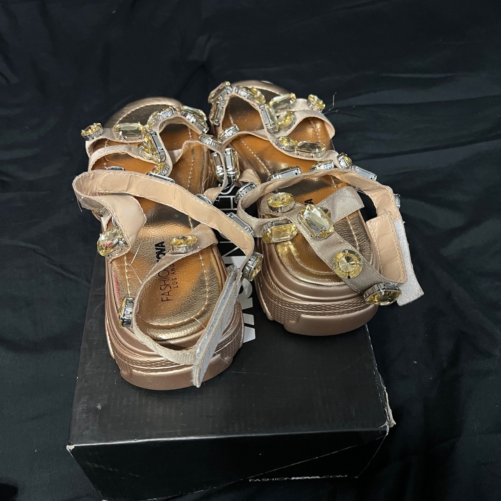FN Rhinestone Platform Sandals - Picture 3 of 8
